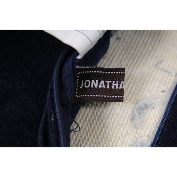 Jonathan Adler Lacoste Pillow 8 x 11 Navy Blue Turquoise Velvet Knit Pouch Sac - Picture 8 of 10